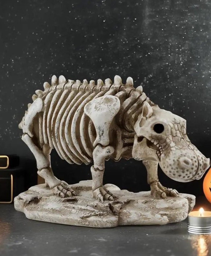 Skeleton Hippo Figurine